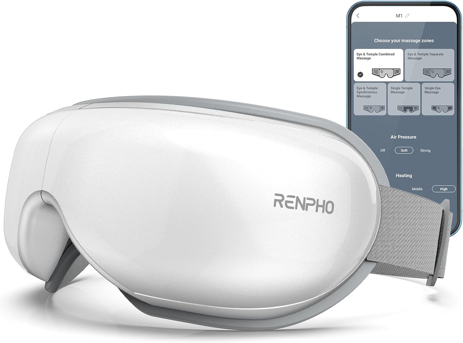 RENPHO Fathers Day Dad Gifts, Eye Massager with Heat, FSA Eligible HSA, Eye Mask for Migraine Relief, Birthday Gift for Men Women Mom Husband, Sleep Mask for Reduce Strain and Dry Eyes, Eyeris 1