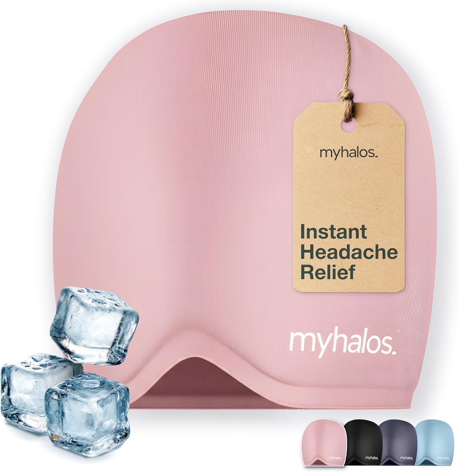 MyHalos® Migraine Relief Cap, 30% Thicker, 2X More Cooling Gel, Stays Colder for Longer, Form Fitting Ice Hat, Ice Pack Head Wrap Relief, Tension Headache Relief Cap (Violet) - FSA|HSA Eligible