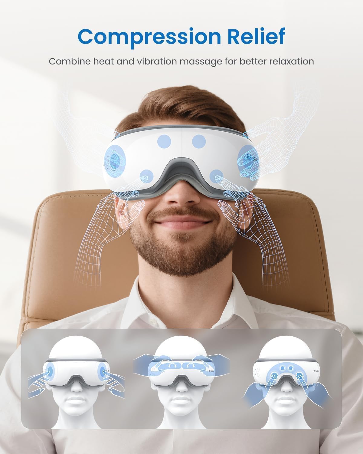 RENPHO Fathers Day Dad Gifts, Eye Massager with Heat, FSA Eligible HSA, Eye Mask for Migraine Relief, Birthday Gift for Men Women Mom Husband, Sleep Mask for Reduce Strain and Dry Eyes, Eyeris 1