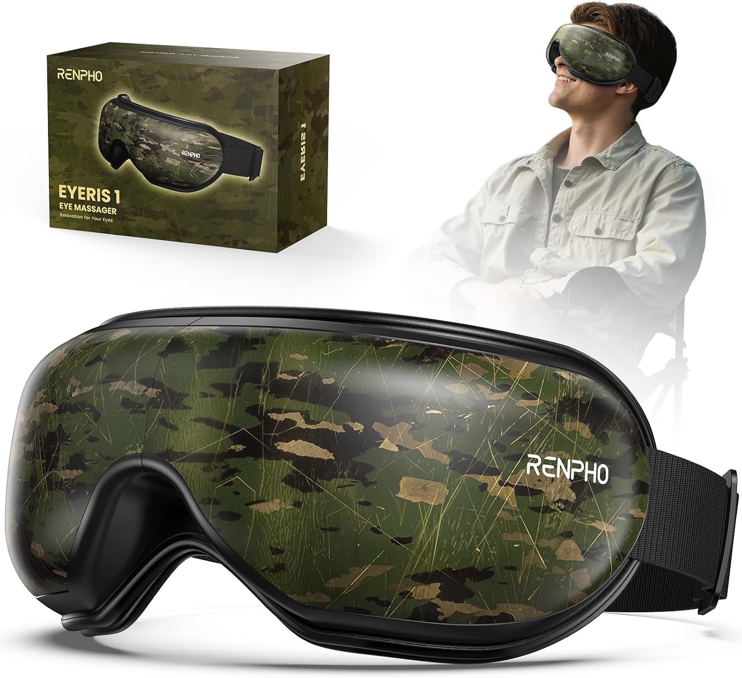 RENPHO Fathers Day Dad Gifts, Eye Massager with Heat, FSA Eligible HSA, Eye Mask for Migraine Relief, Birthday Gift for Men Women Mom Husband, Sleep Mask for Reduce Strain and Dry Eyes, Eyeris 1