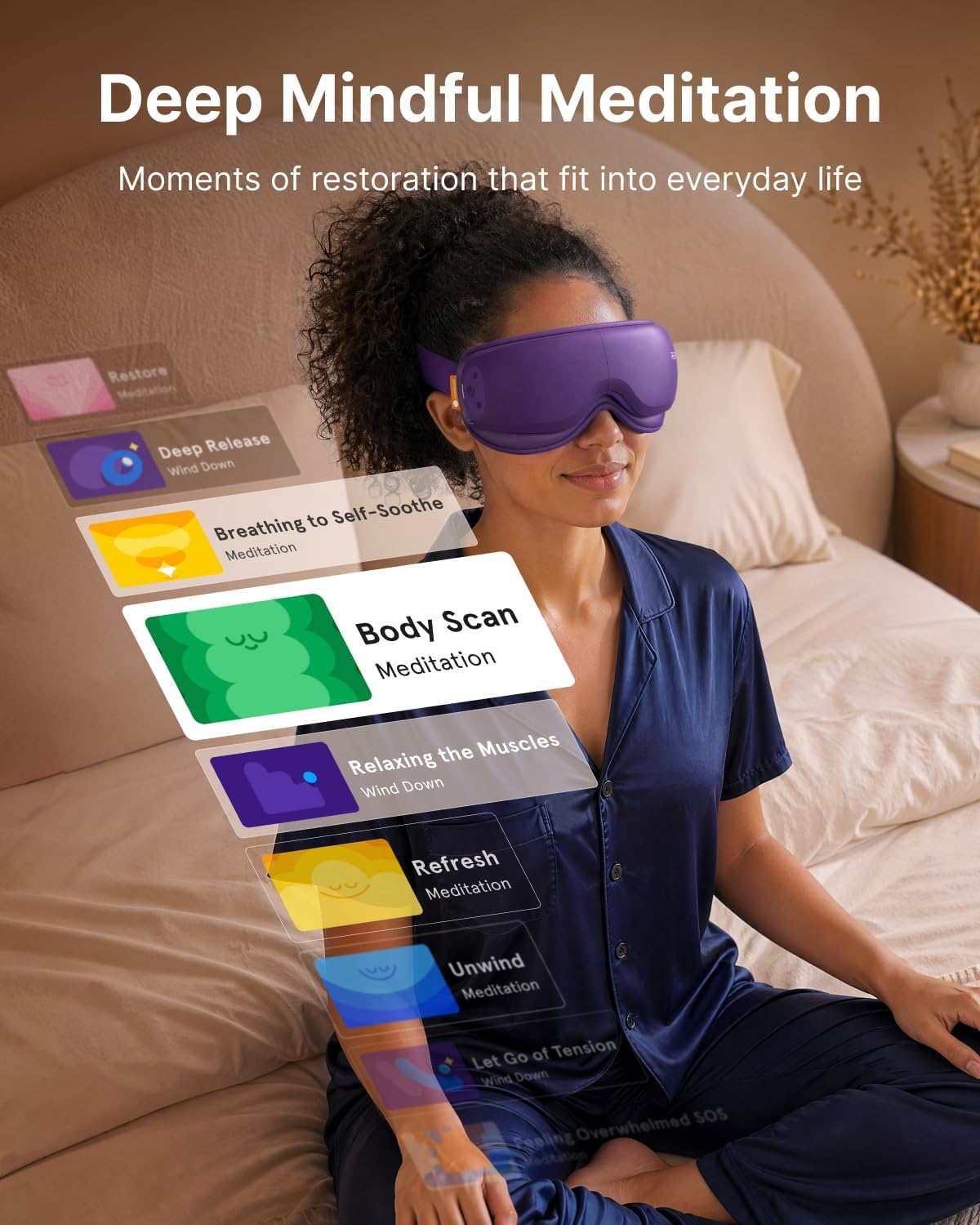 RENPHO x Headspace Eyeris Zen, Meditation Eye Massager with Heat, Portable Heated Eye Mask, Ultra-Quiet for Deeper Sleep, Ideal Gift for Father’s Day, Gifts for Him, Women, Birthday, FSA Eligible HSA