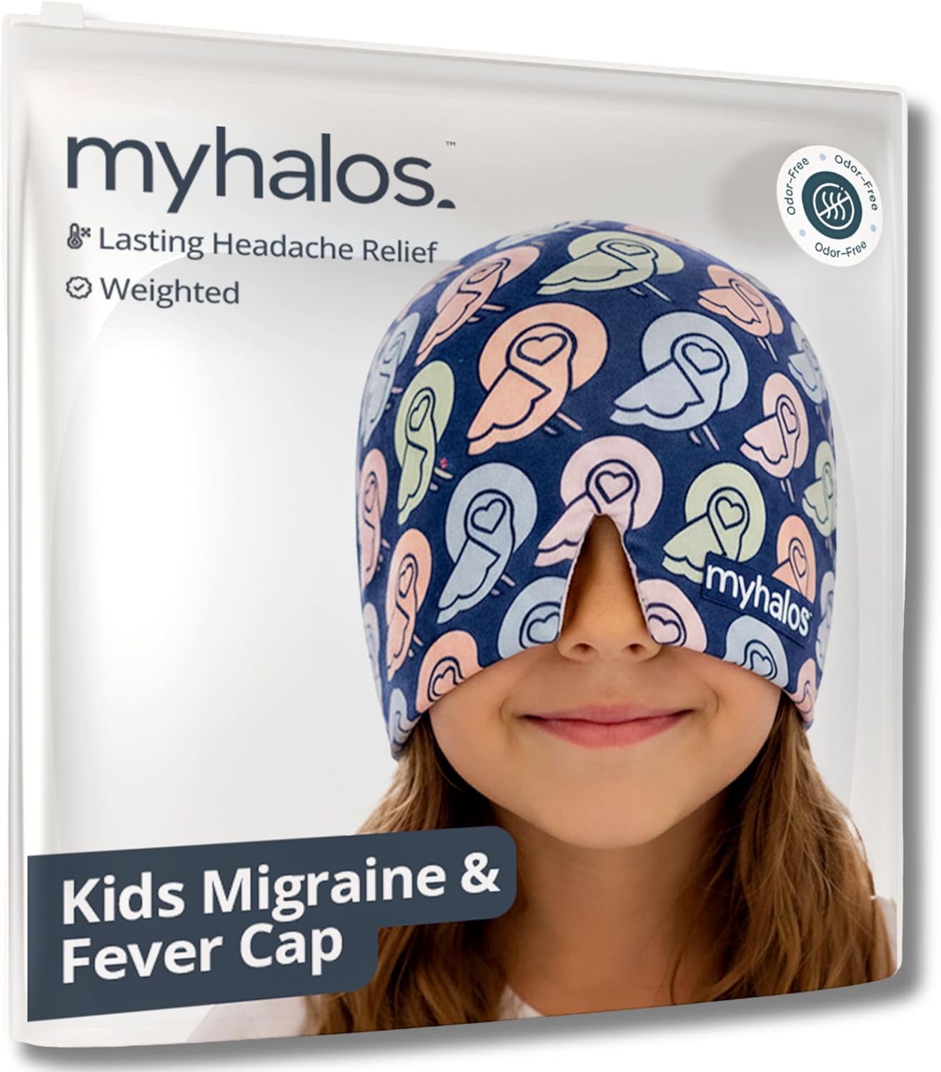 MyHalos® Migraine Relief Cap, 30% Thicker, 2X More Cooling Gel, Stays Colder for Longer, Form Fitting Ice Hat, Ice Pack Head Wrap Relief, Tension Headache Relief Cap (Violet) - FSA|HSA Eligible