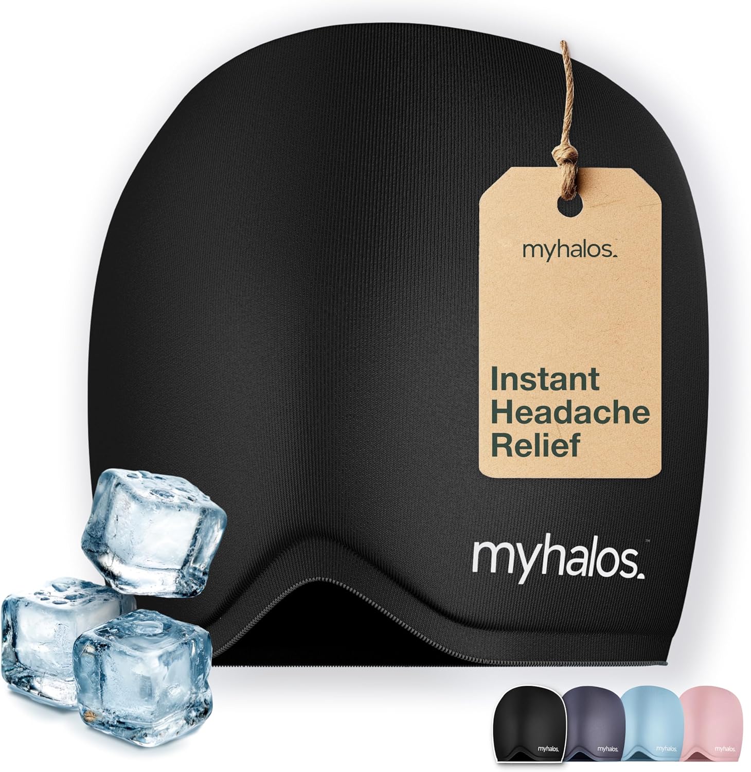MyHalos® Migraine Relief Cap, 30% Thicker, 2X More Cooling Gel, Stays Colder for Longer, Form Fitting Ice Hat, Ice Pack Head Wrap Relief, Tension Headache Relief Cap (Violet) - FSA|HSA Eligible