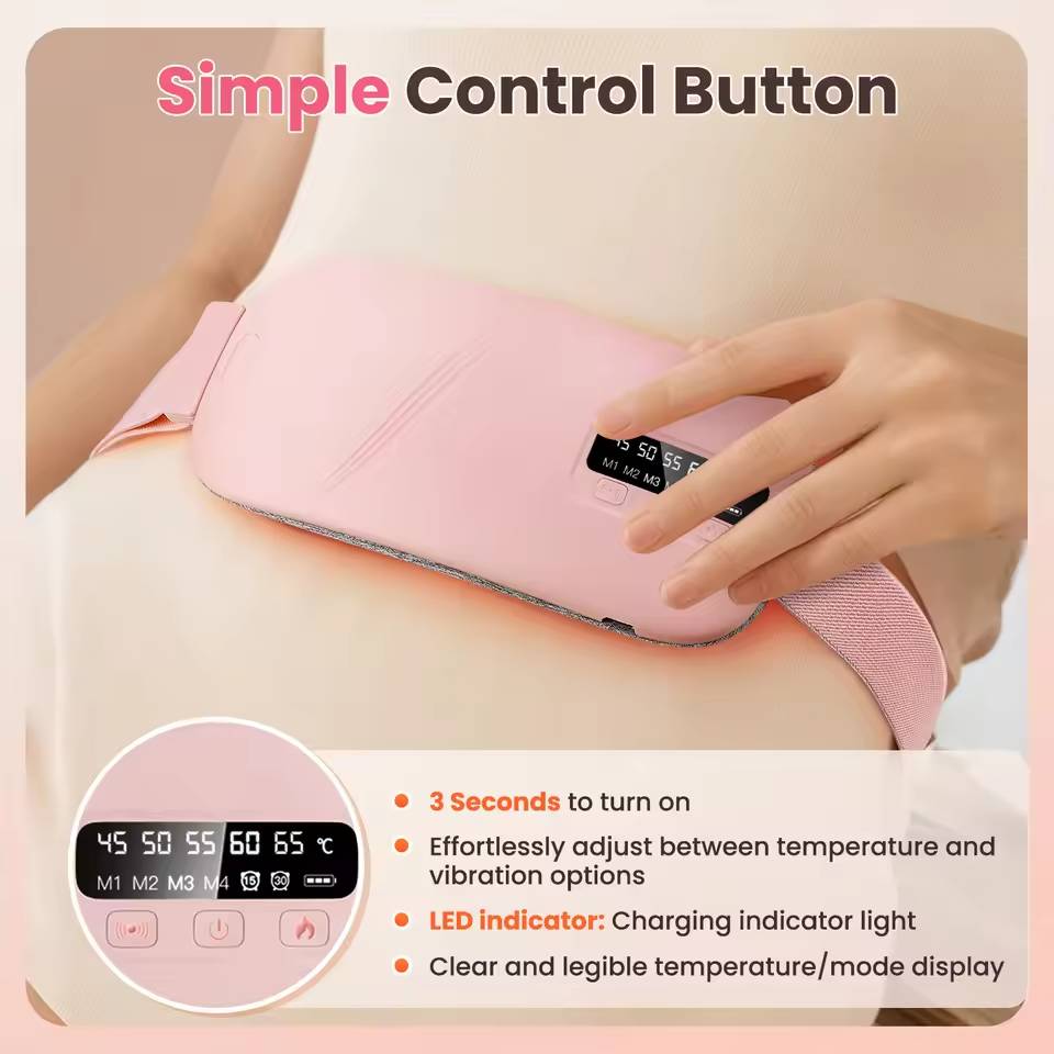 Strawberry Relief™ Smart Heating Belt - 5 Heat 4 Massage Modes